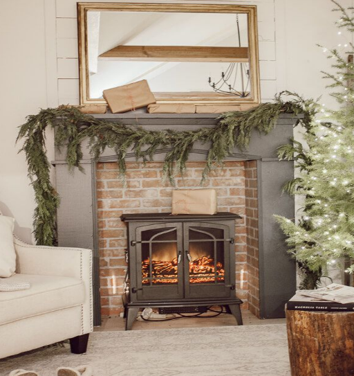 A Green Garland and a Gold Mirror