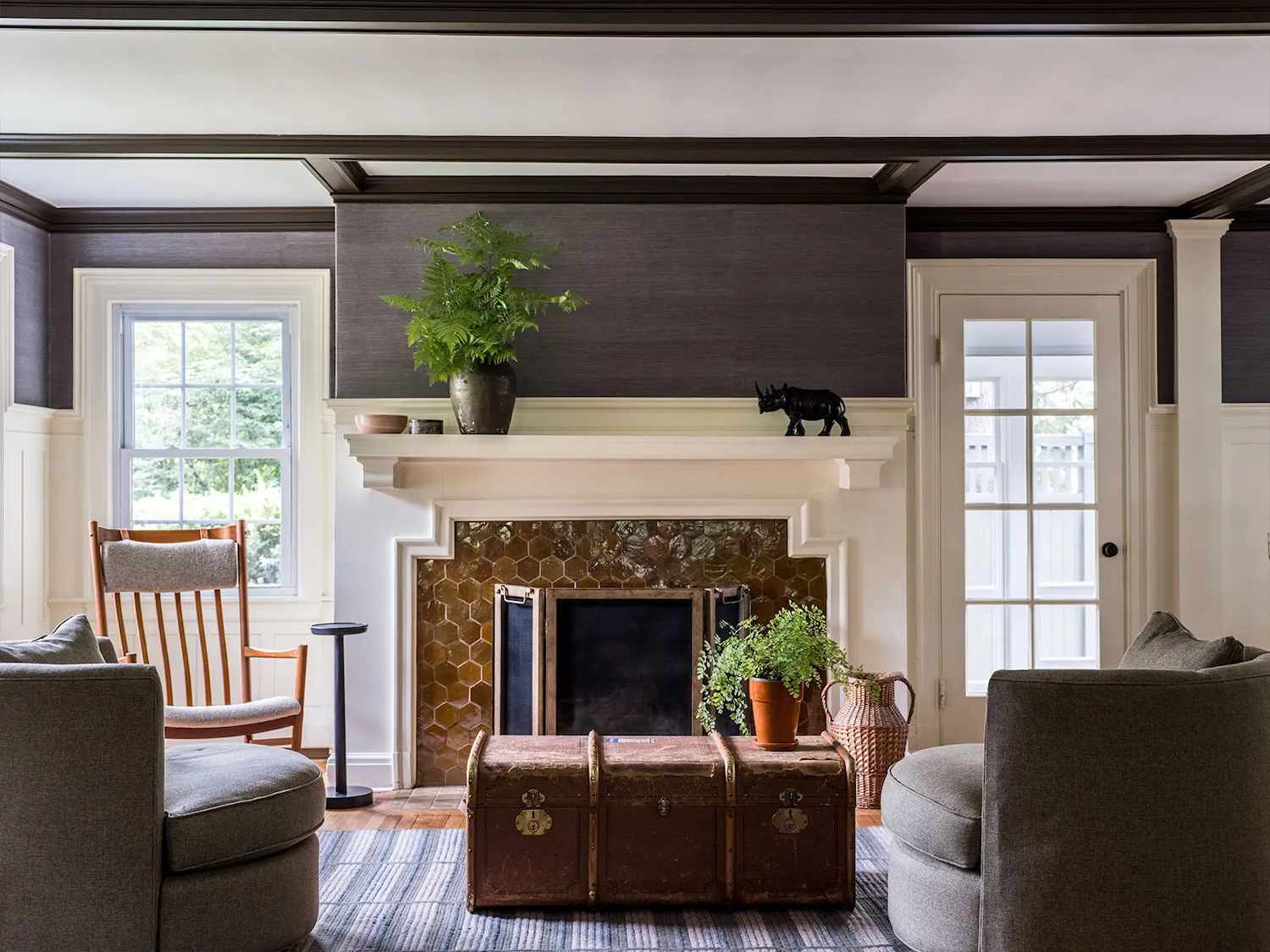 Architecturally Layered Fireplace