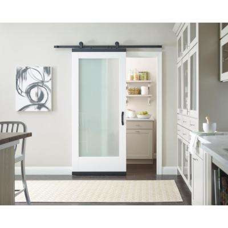 Barn Door with Frosted Glass for Pantry