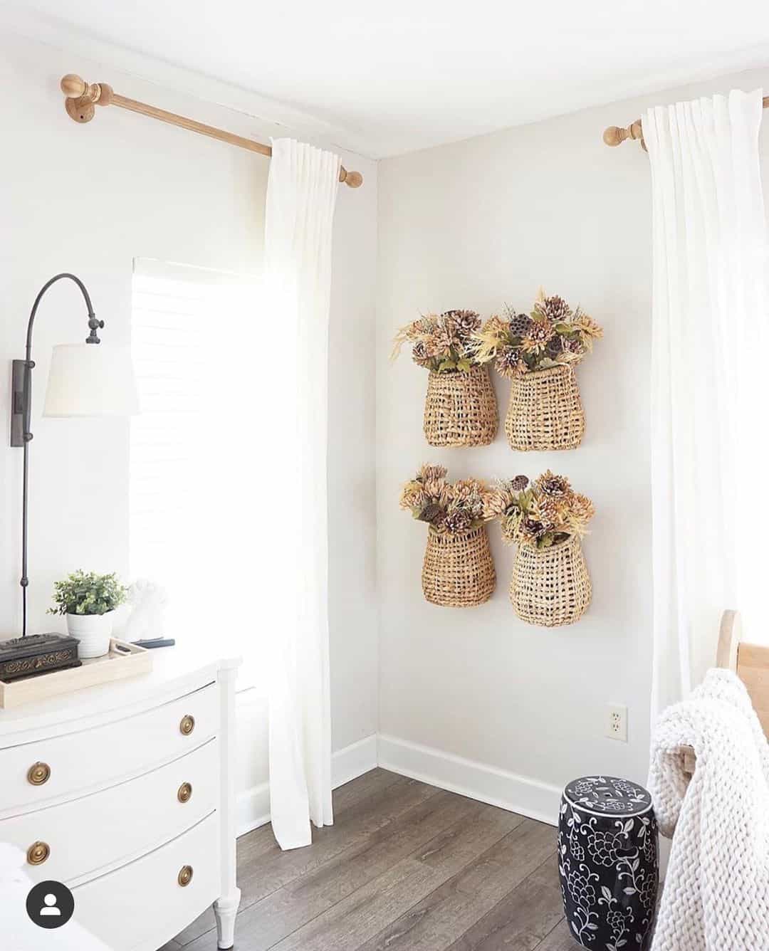 Basket Wall Decor with Autumn Flowers
