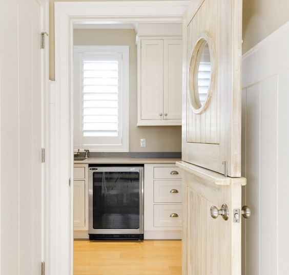 Beach Cottage Dutch Door Pantry with Ship's Window