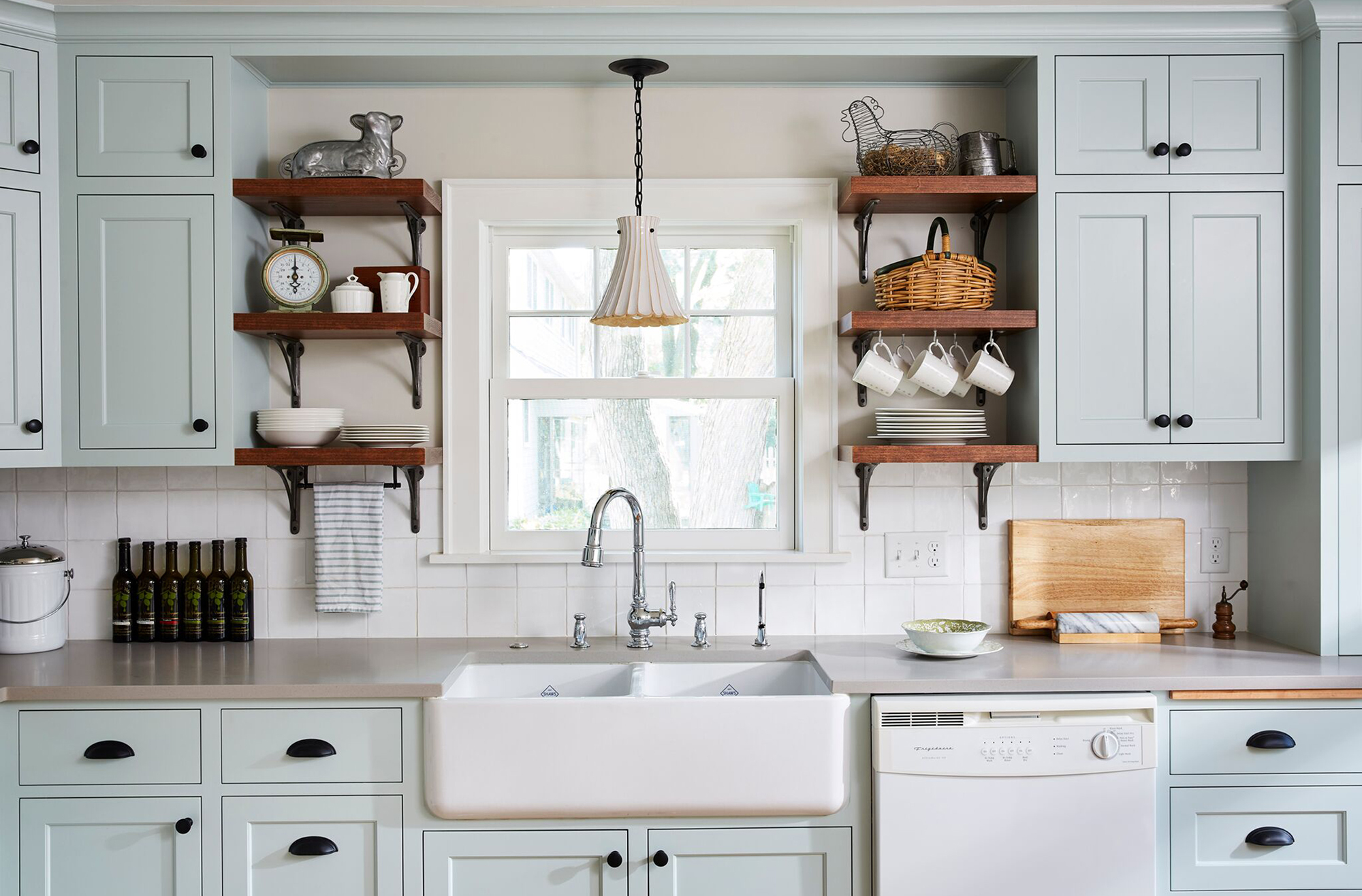 Black Detailing with Wooden Cabinets