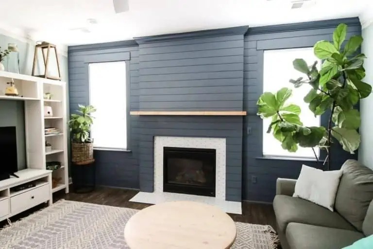 Blue Farmhouse Shiplap Fireplace