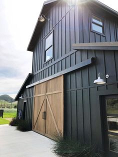 Board and Batten Black House Siding