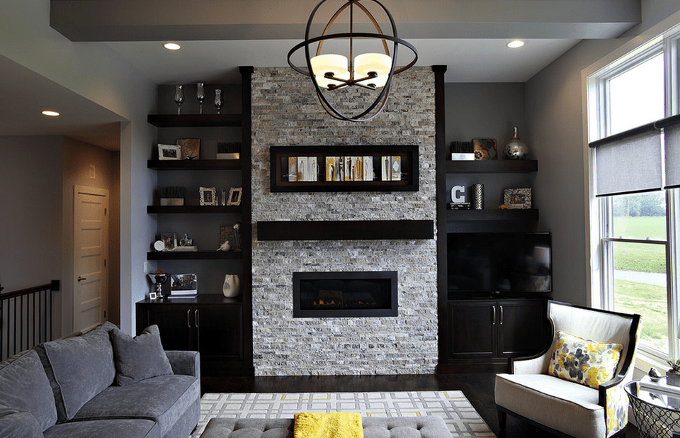 Bookshelf Black Fireplace