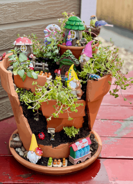 Broken Pot Fairy Garden