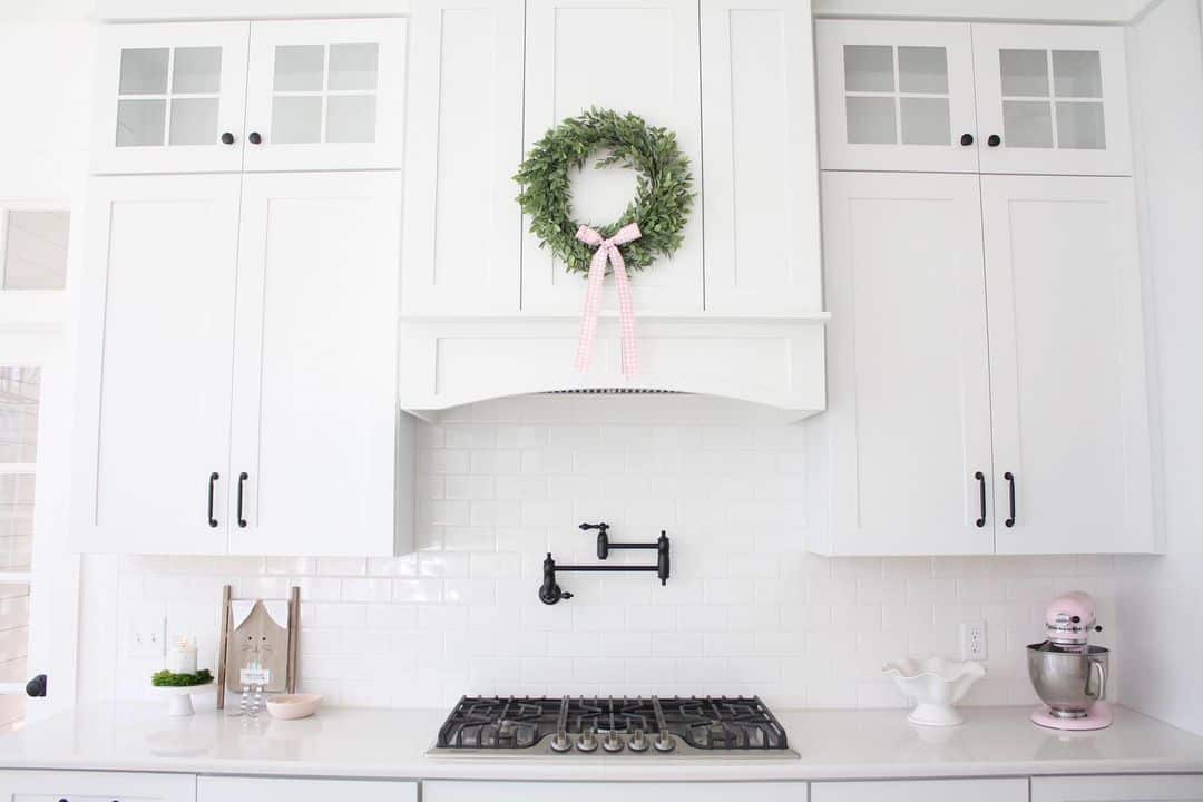 Cook-Top Stove and White Subway Tile Backsplash