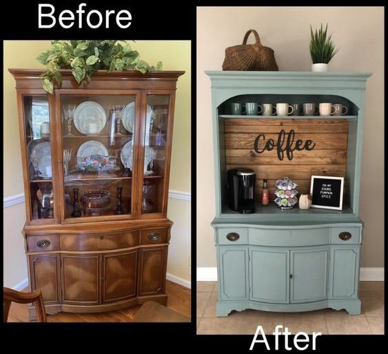 Crockery Cabinet Into A Coffee Bar