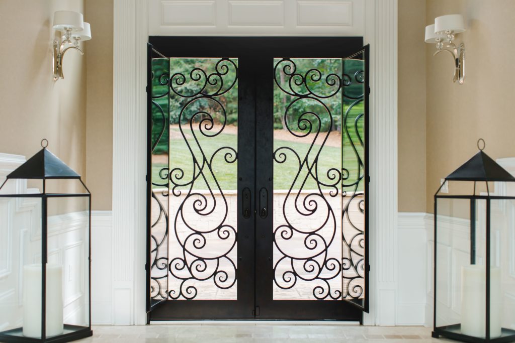 Double Entry Doors with Scrollwork