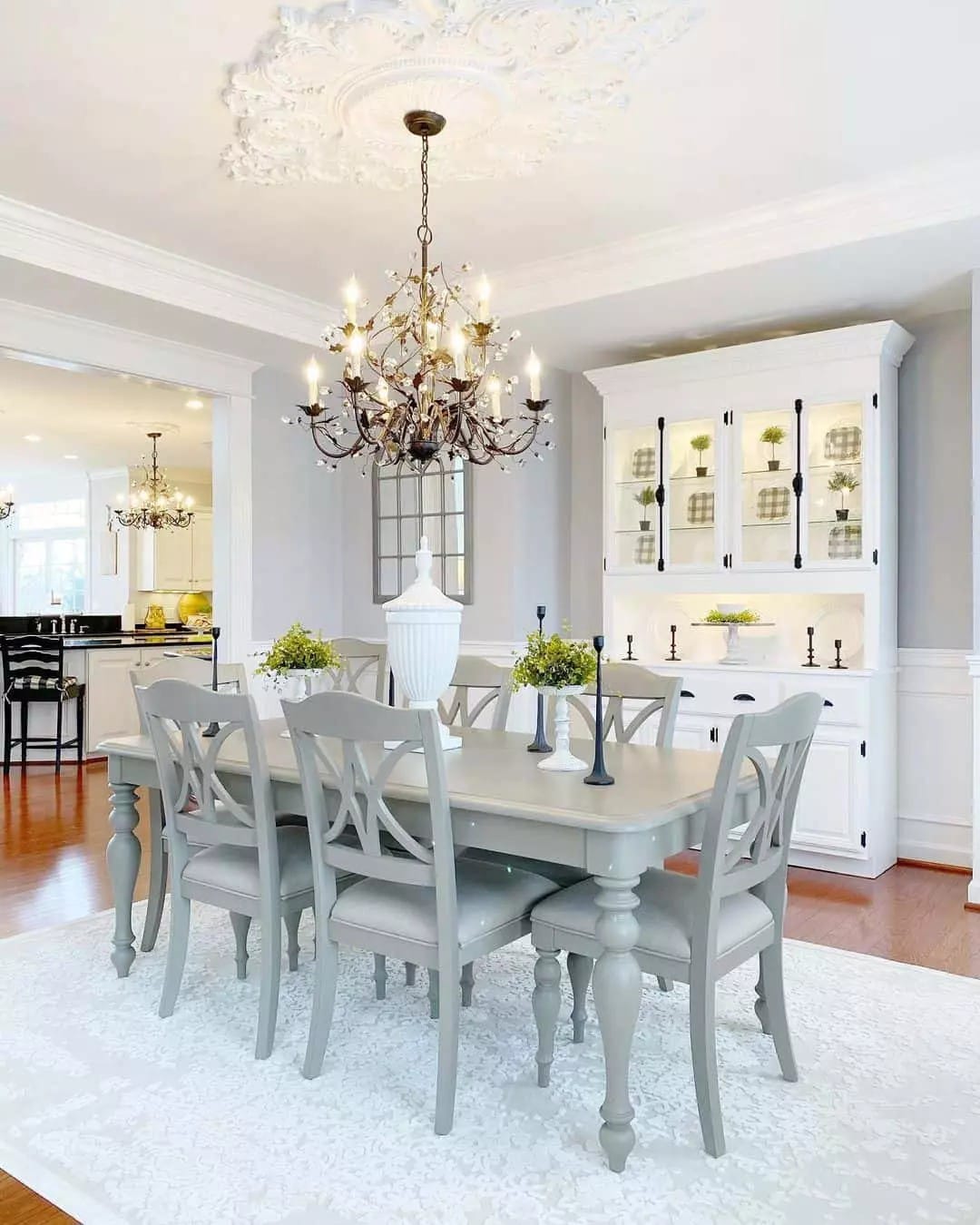 Black Colored Farmhouse Table and Chairs