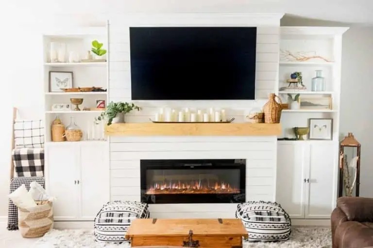 Dual-Purpose Shiplap Fireplace