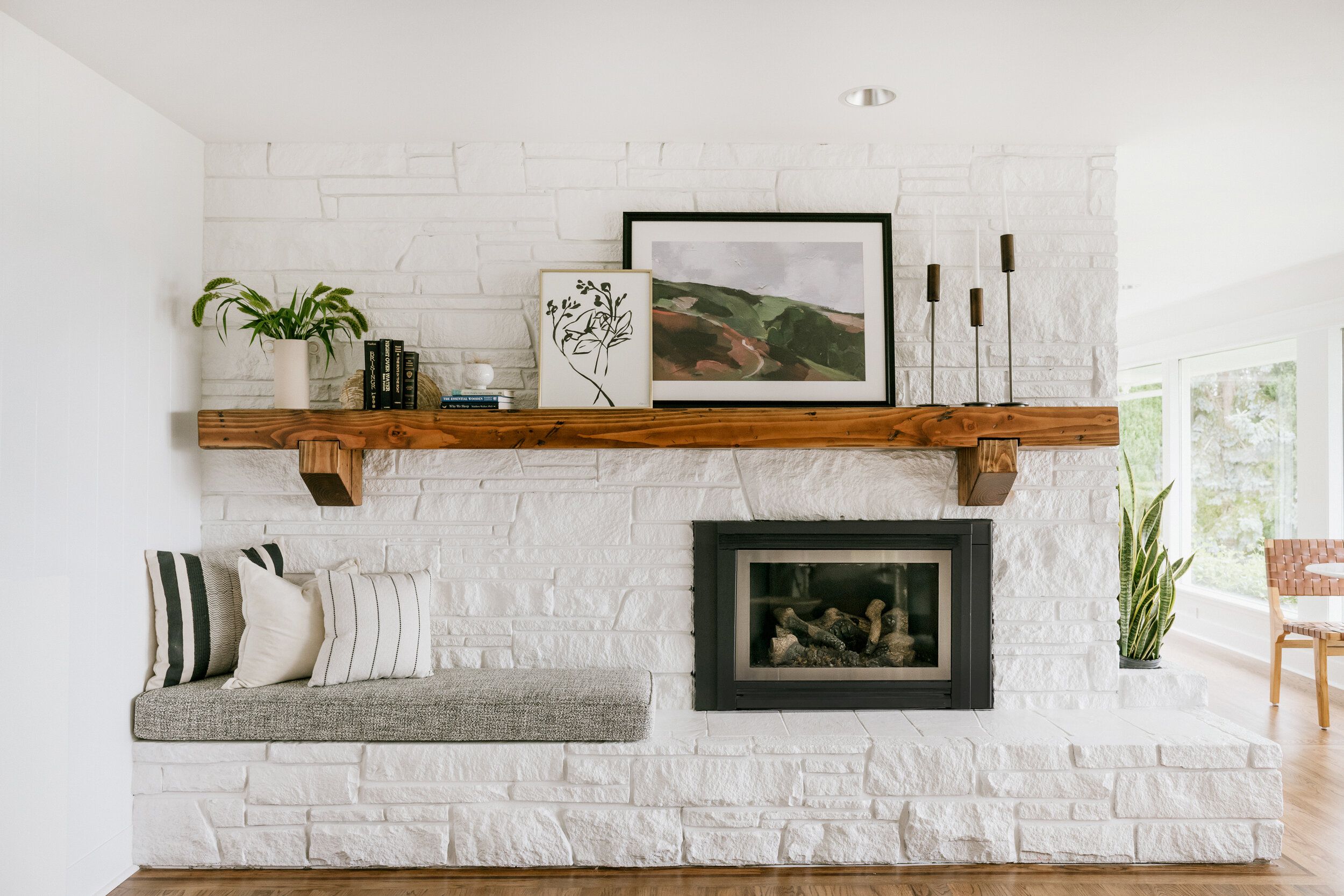 Extended Mantel Fireplace