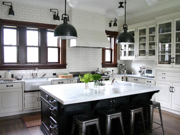 Extended White Subway Tile Backsplash