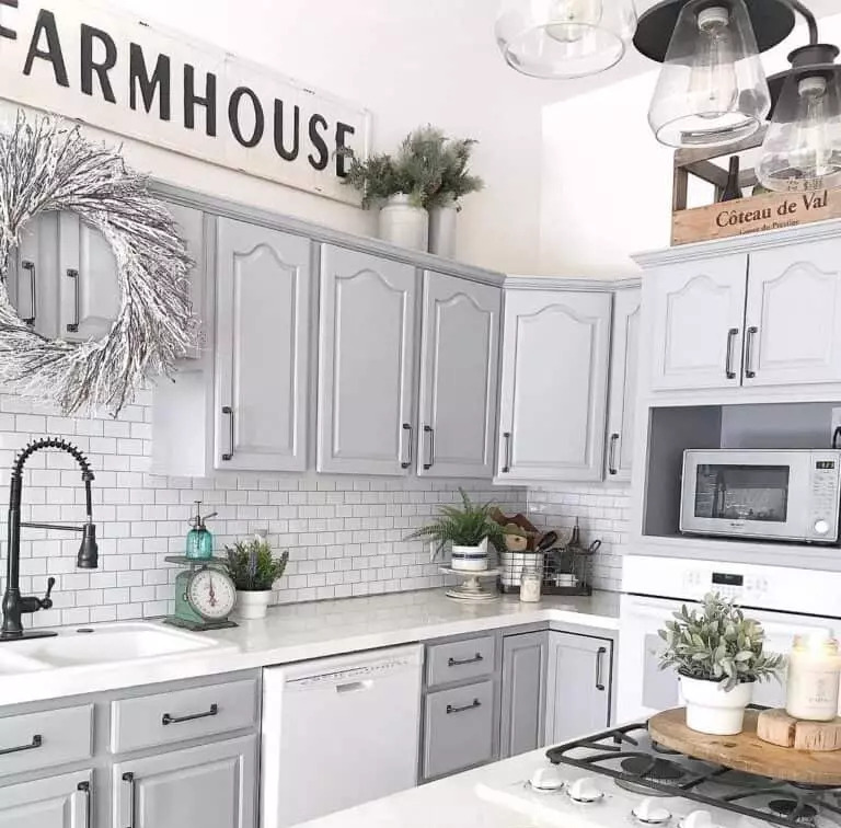 Farmhouse Kitchen with White Subway Tile