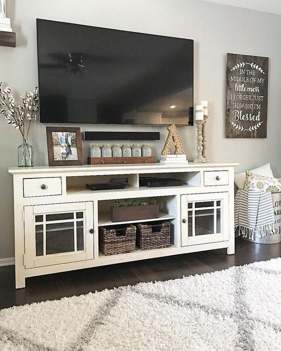 Farmhouse TV Stand to Bring Nature Indoors