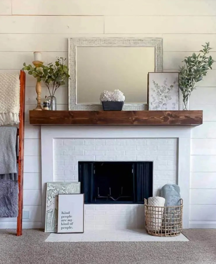 Faux Shiplap Fireplace