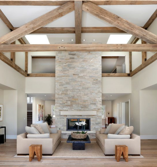 Floor-To-Ceiling Farmhouse Fireplace