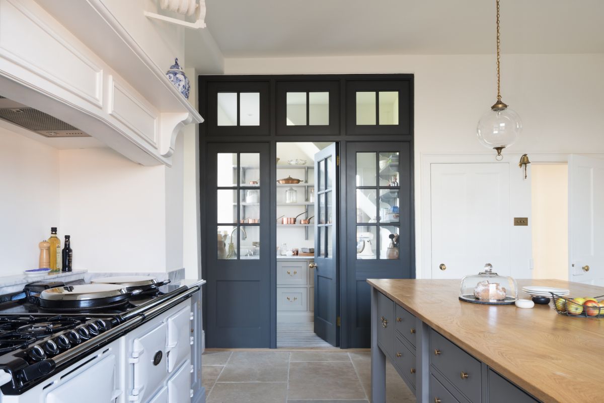 French-Style Halfway Clear Glass Pantry Doors