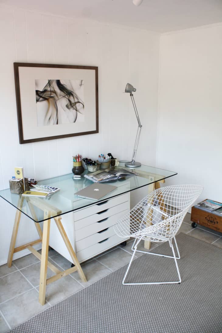 Glass Top Floating Desk