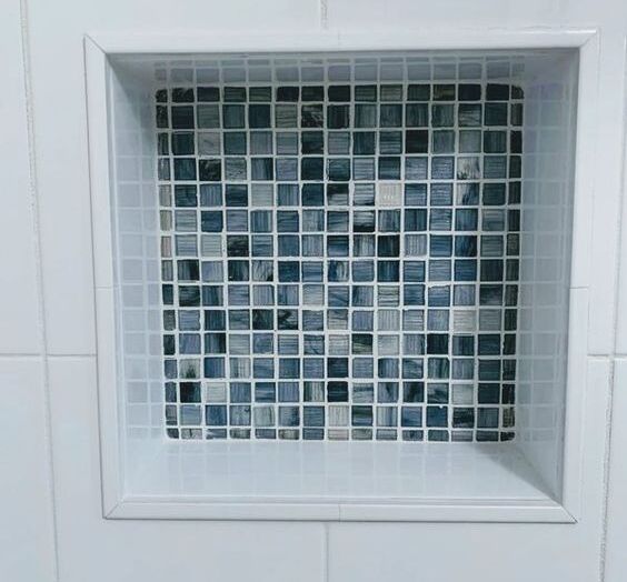 Green Tile Shower Niche