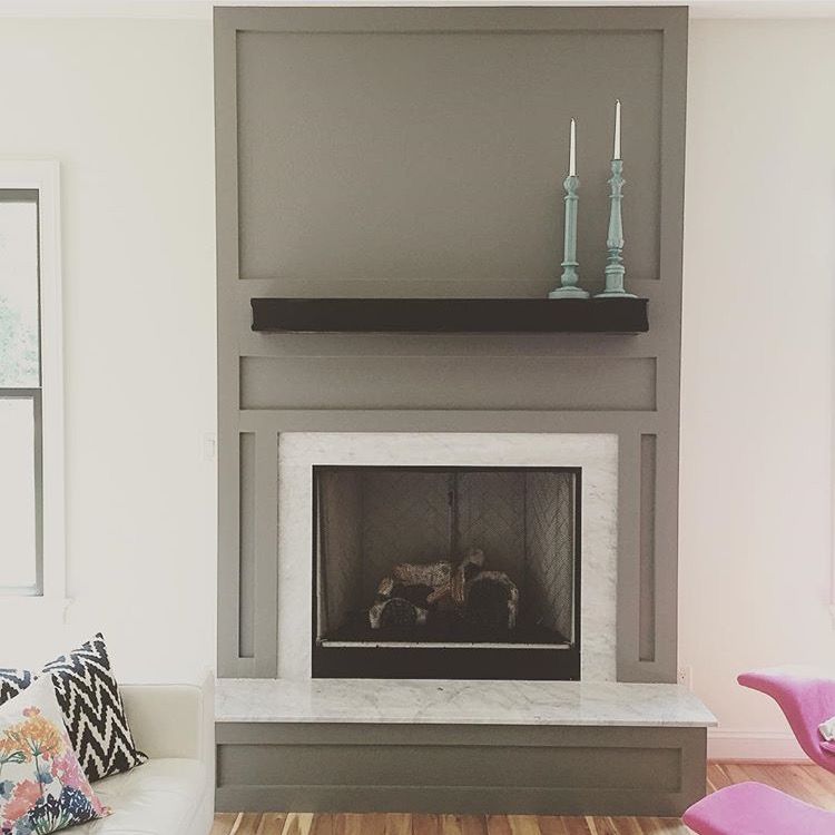 Grey and White Fireplace