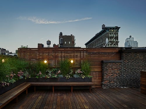 Hardwood Deck with Complimenting Privacy Wall