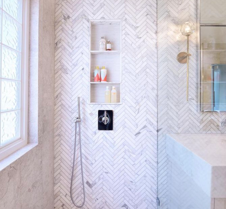 Herringbone Shower Niches