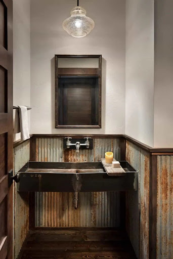 Industrial Chic Tin-Roof Wainscoting