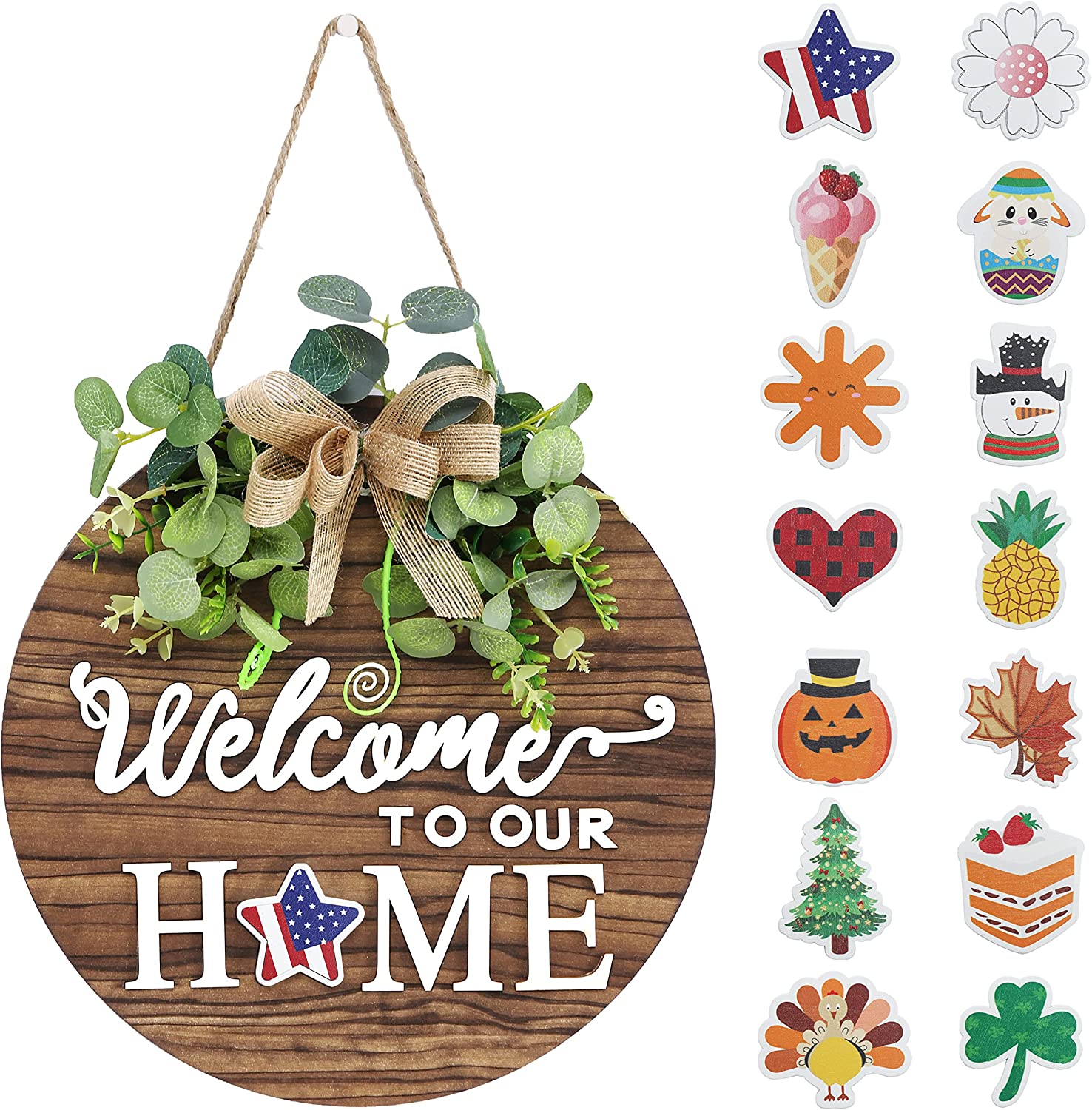Interchangeable Season Welcome Sign by Rose Craft Store