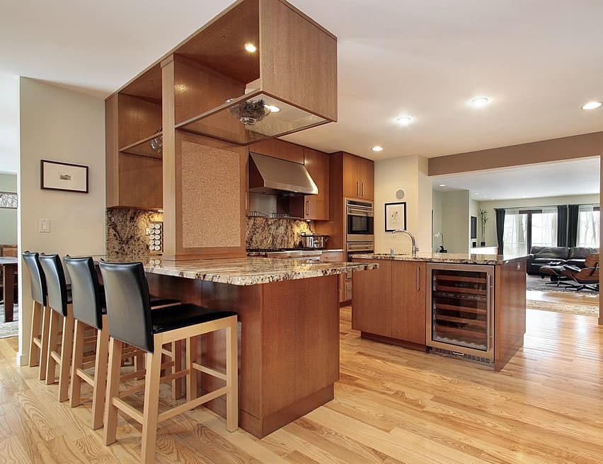 Kitchen Island with Wine Bar