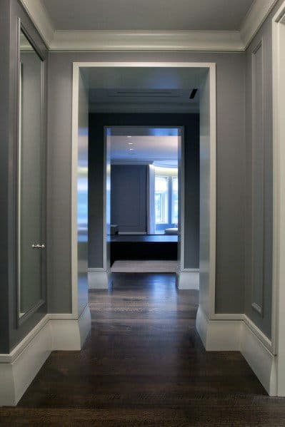 Light-Colored Farmhouse Baseboard and Trim for Darker Walls