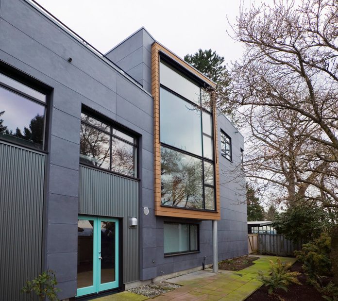 Metal Black Siding House.