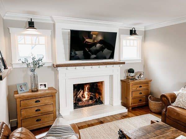 Modern Farmhouse Fireplace Wall with TV