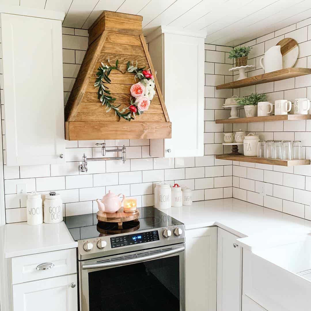 Neutral Decor with White Subway Tile Backsplash