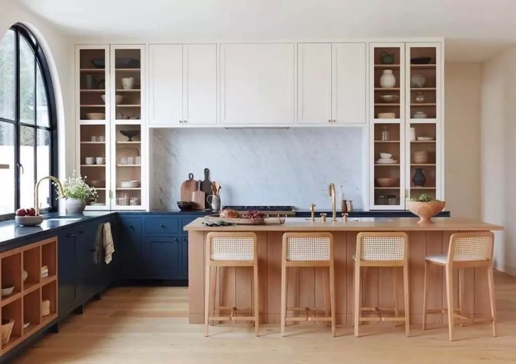 Nile Blue and White Two Toned Cabinets Kitchen .jpg