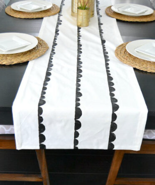 Painted Fabric Table Runner