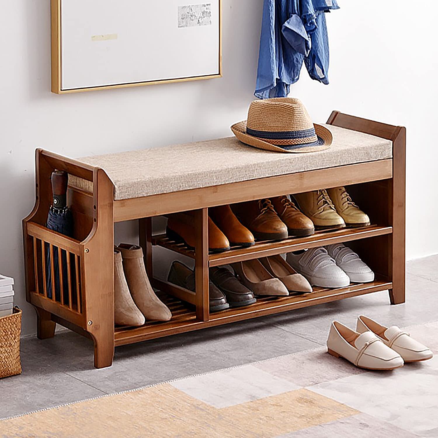 Petkaboo Two Tier Shoe Bench with Hidden Drawer
