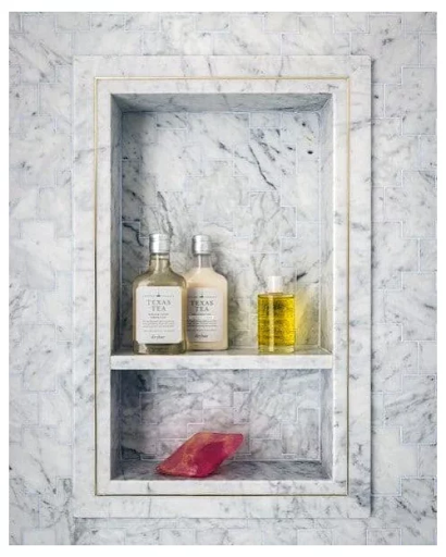 Picture-Frame Shower Niche Trim in Marble
