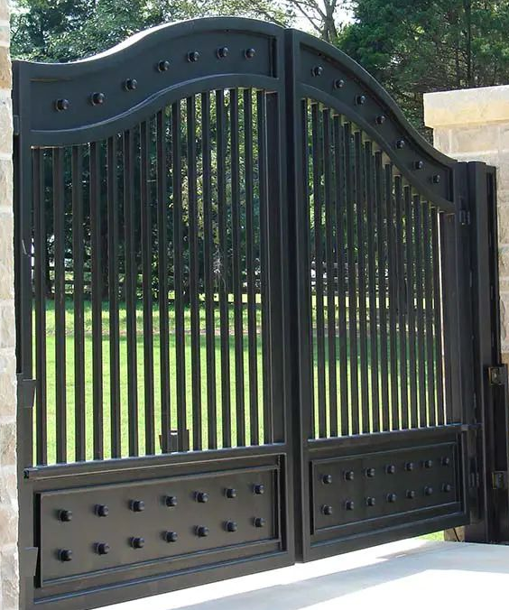 Polished Automatic Wrought Iron Gate