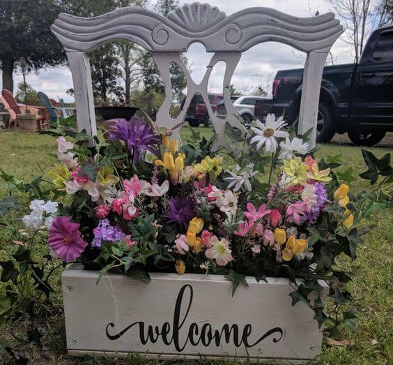 Repurpose Chair into a Welcome Sign
