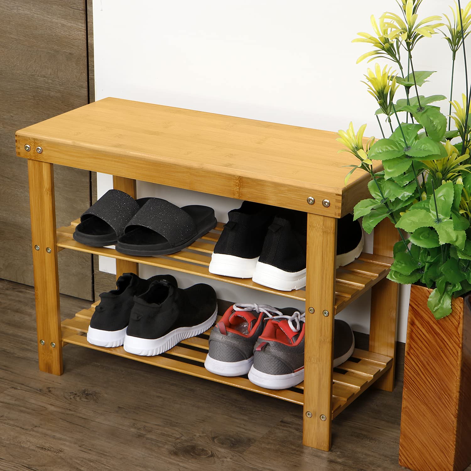 Shoe Storage Ottoman with Trays