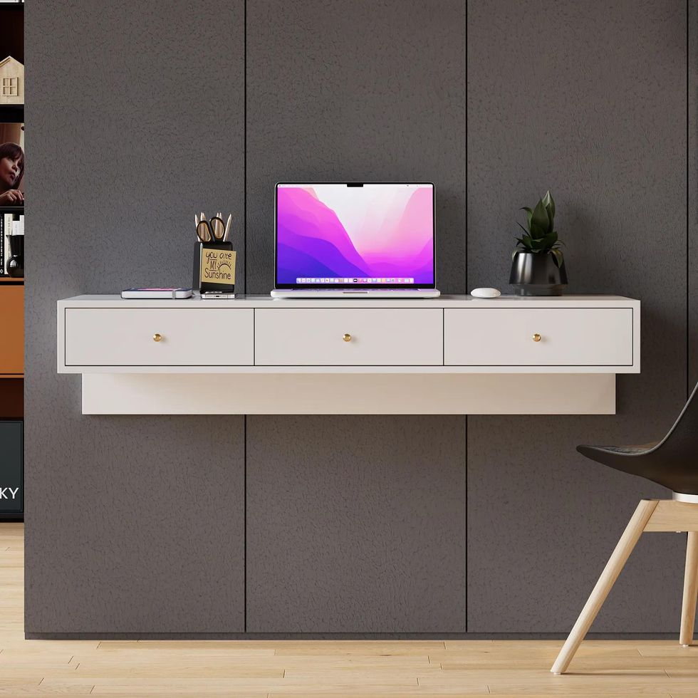 Simple Floating Desk with Drawers