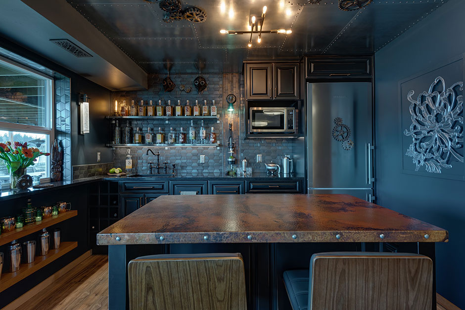 Steampunk Basement Bar