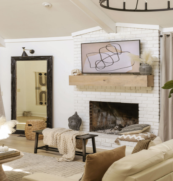 TV Art Modern Fireplace