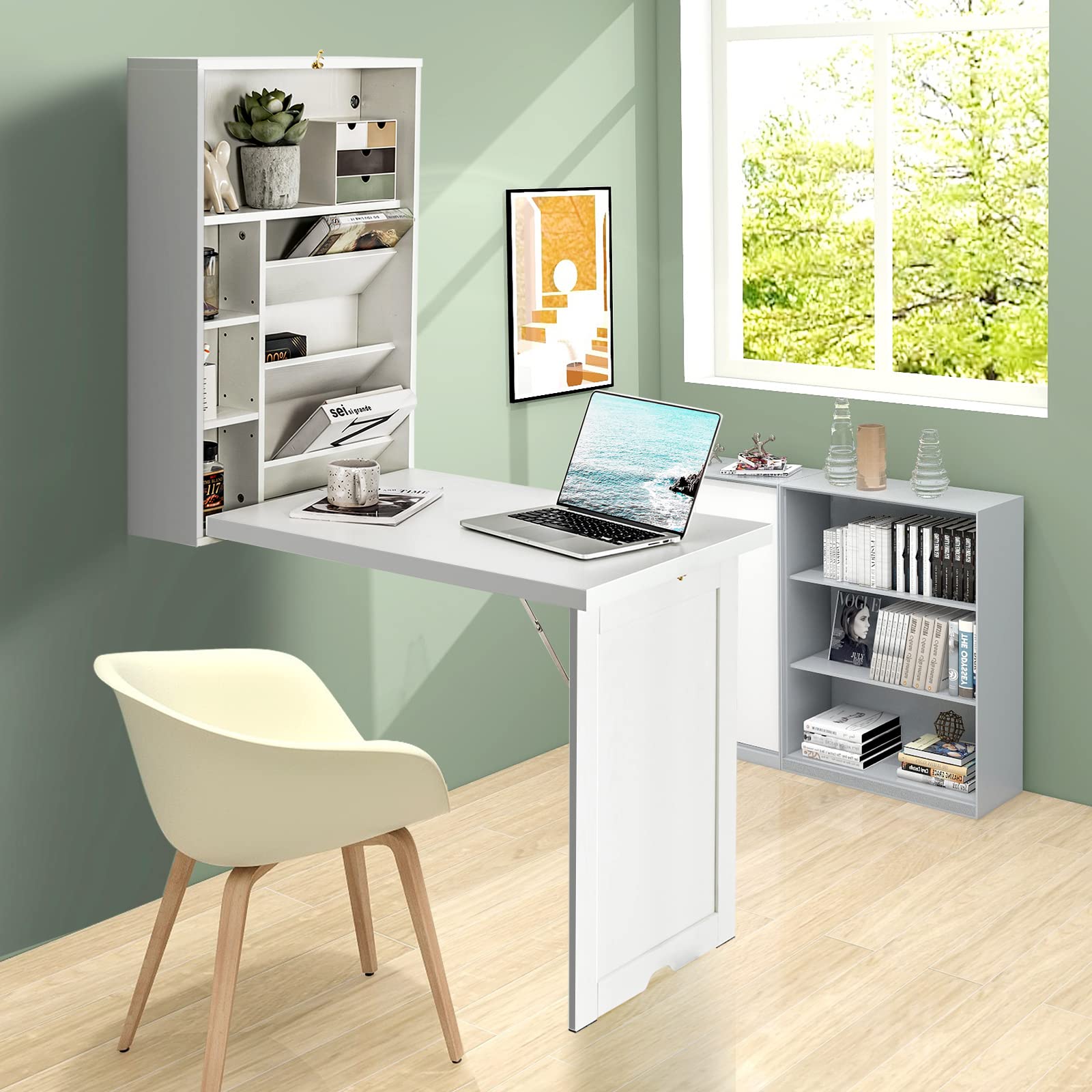 Tangkula Wall-Mounted Floating Desk