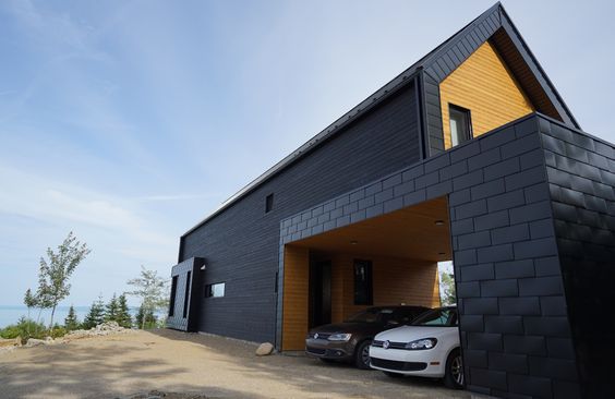 Tile Black House Siding