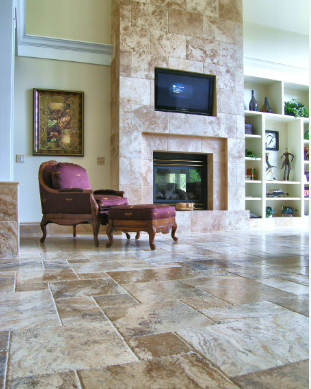 Travertine Fireplace