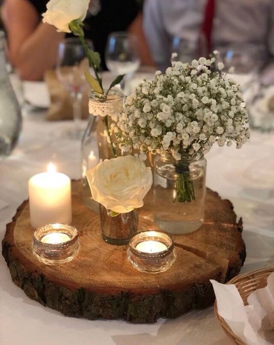 Tree Slice Centerpieces