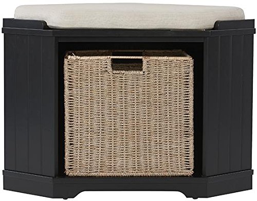 Whitaker Black Storage Bench