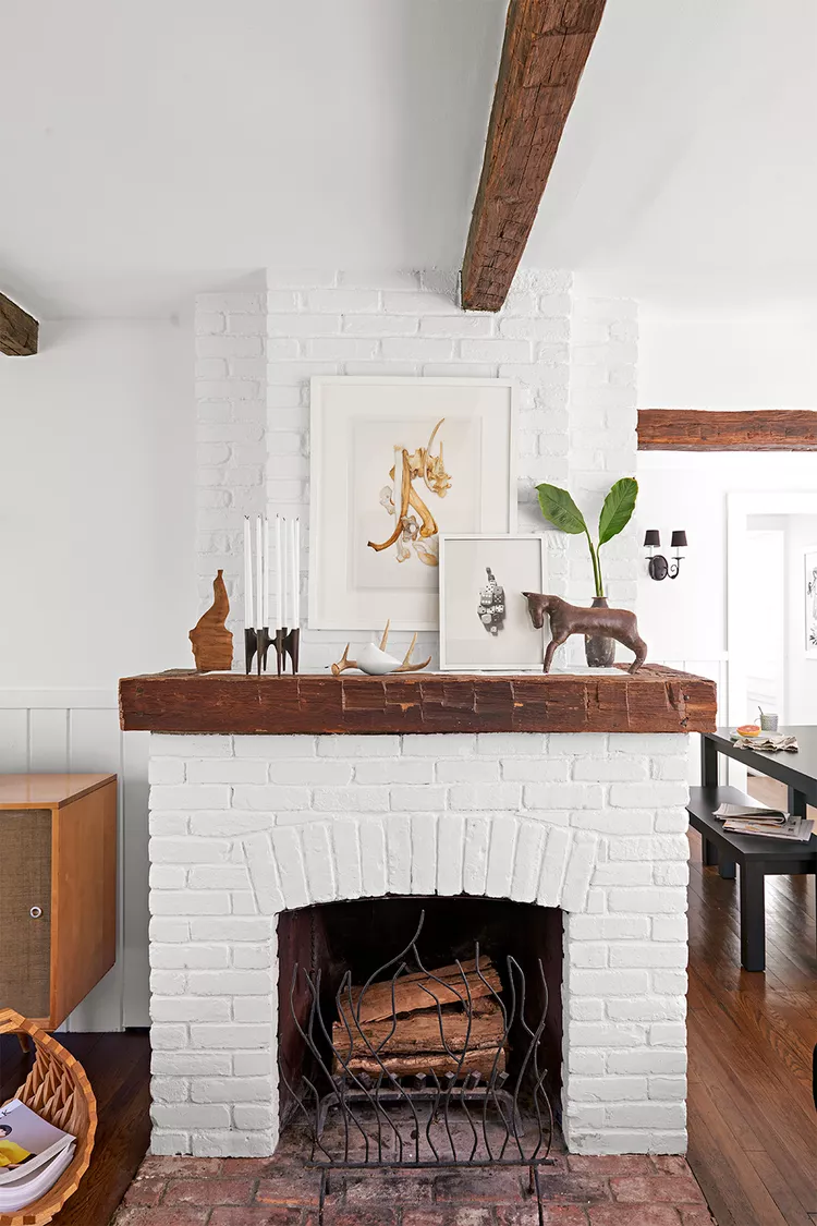 White Shiplap Fireplace